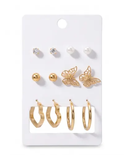 Kit de brincos dourados variados