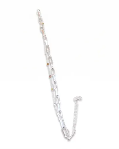 Pulseira dupla de prata com elos