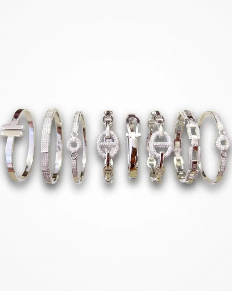 Conjunto de braceletes de prata